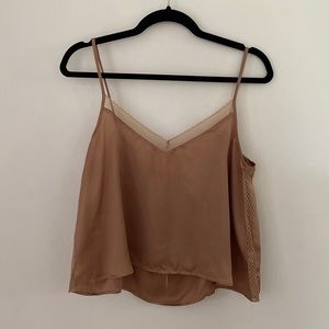 Aerie lace and silky camisole cami cropped top NWT